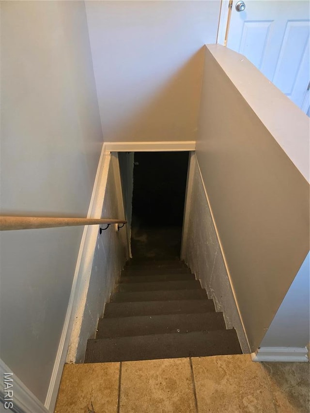 view of stairway