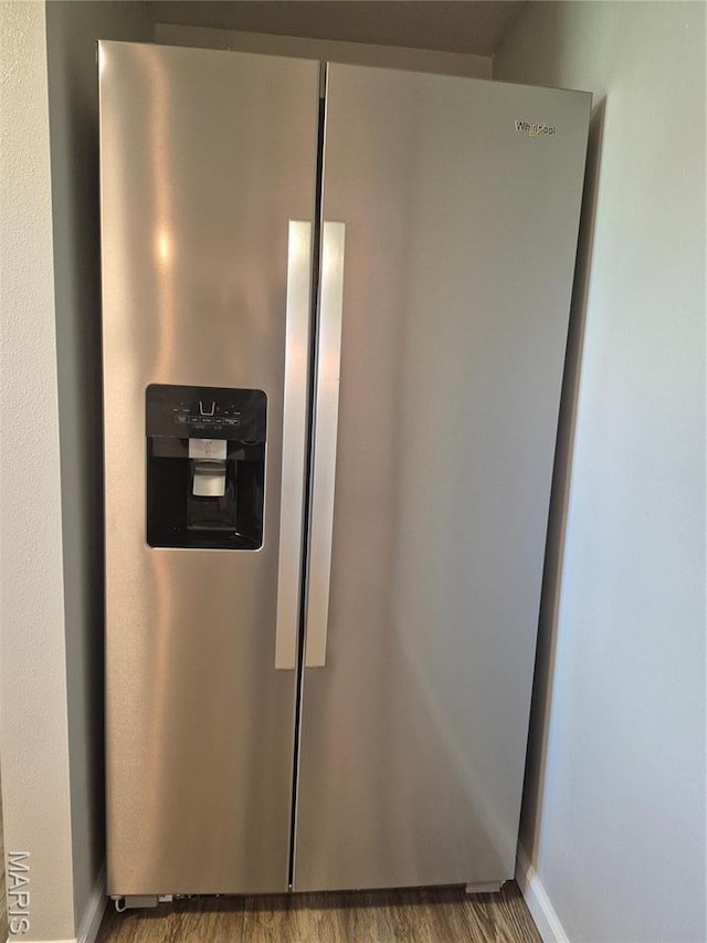 2205 Miracle Ave, Granite City, IL 62040 - kitchen view of stainless steel fridge with ice dispenser and baseboards