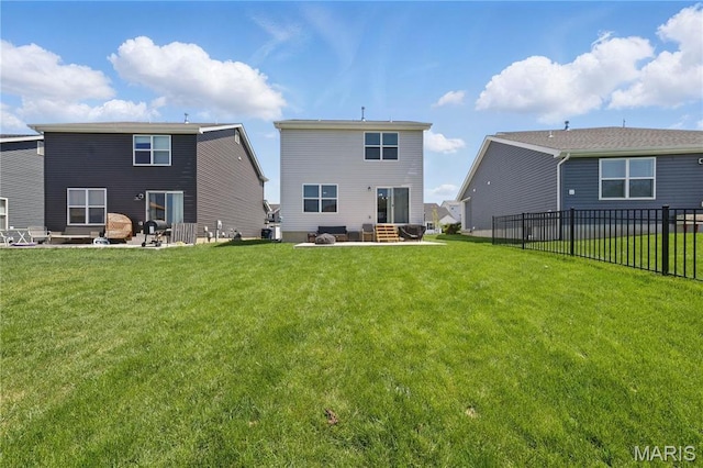 back of property with a patio