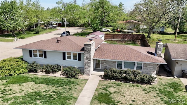 view from above of property