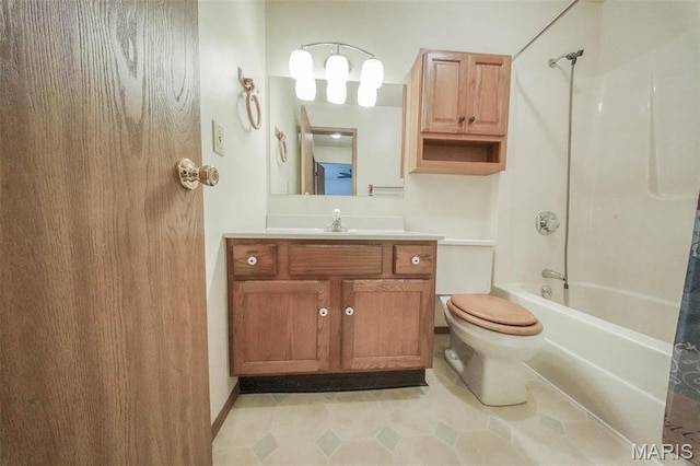 1407 Ramsey Place Rd, Rolla, MO 65401 - bathroom featuring shower / bath combination with curtain, vanity, toilet, and tile patterned flooring