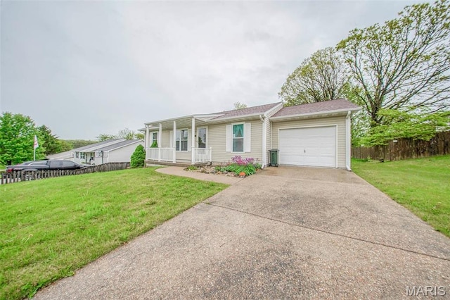 1407 Ramsey Place Rd, Rolla, MO 65401 - view of front of house featuring covered porch, a garage, and concrete driveway