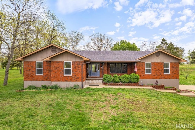 1304 Napoleon Dr, Bonne Terre, MO 63628 - ranch-style house featuring brick siding and a front lawn
