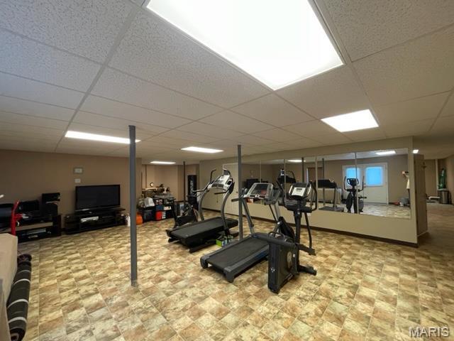 11 Summers Dr, Hawk Point, MO 63349 - exercise area featuring a paneled ceiling