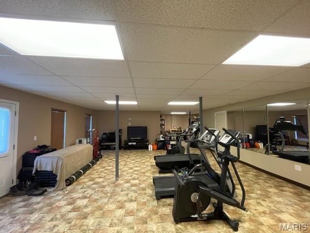11 Summers Dr, Hawk Point, MO 63349 - workout area with a paneled ceiling