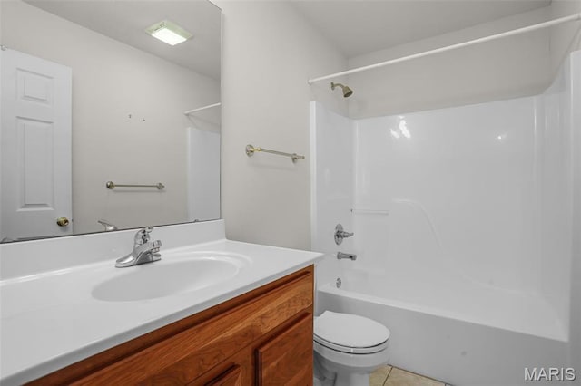 14 Berry Patch Ln, Glen Carbon, IL 62034 - full bathroom featuring toilet, vanity, washtub / shower combination, and tile patterned flooring