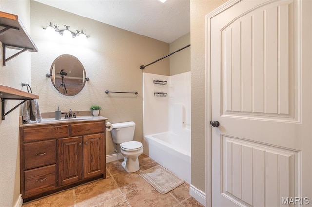 20256 Hardcastle Ln, Saint Robert, MO 65584 - bathroom with toilet, vanity, tub / shower combination, and tile patterned floors