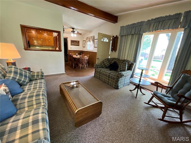 805 Willoway Ave, East Alton, IL 62024 - carpeted living room with ceiling fan