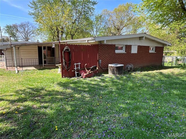 805 Willoway Ave, East Alton, IL 62024 - rear view of property with central AC and brick siding