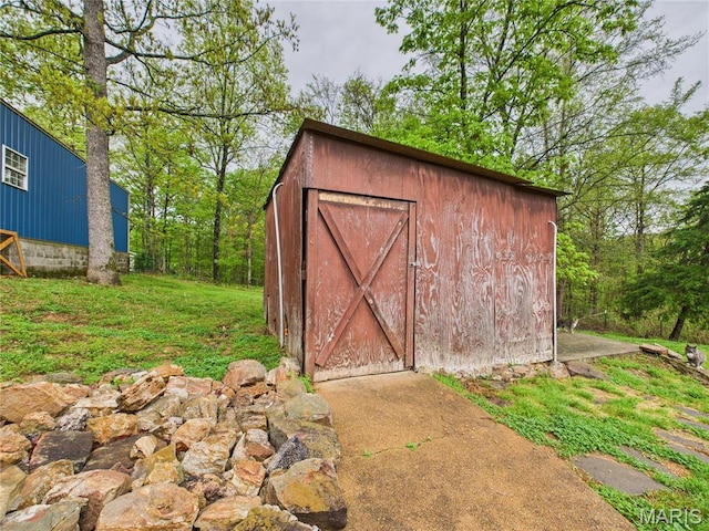 view of shed