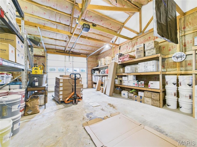 garage featuring a garage door opener