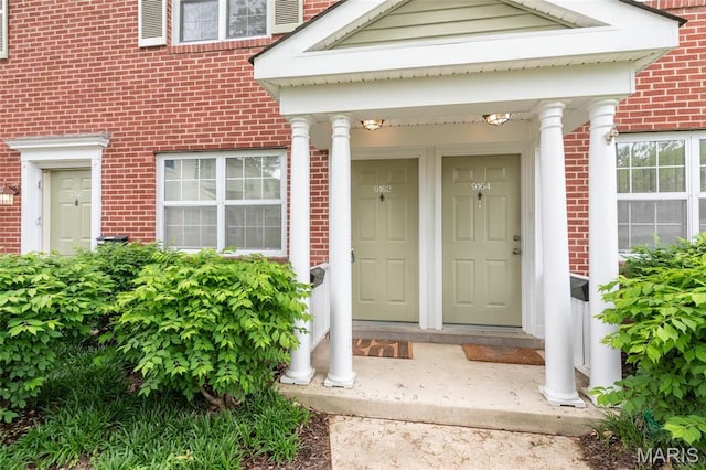 9162 Eager Rd, Saint Louis, MO 63144 - entrance to property with brick siding