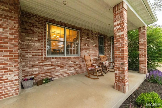 view of patio featuring covered porch