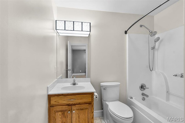 2600 Cobblestone Ct, Cape Girardeau, MO 63701 - full bathroom with a skylight, vanity, toilet, and shower / bath combination