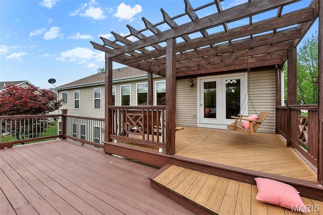 2600 Cobblestone Ct, Cape Girardeau, MO 63701 - wooden deck with a pergola and french doors
