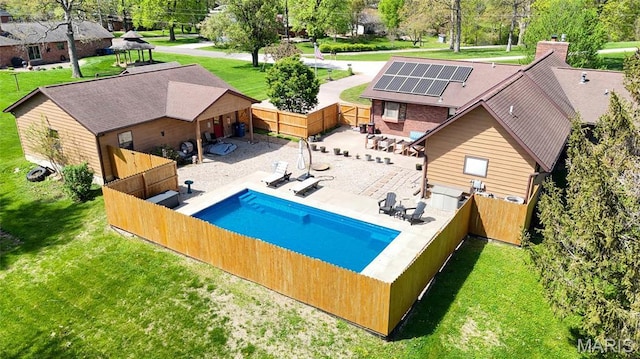 swimming pool featuring a patio and a gazebo