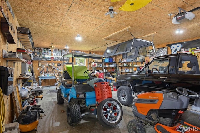 garage featuring a garage door opener