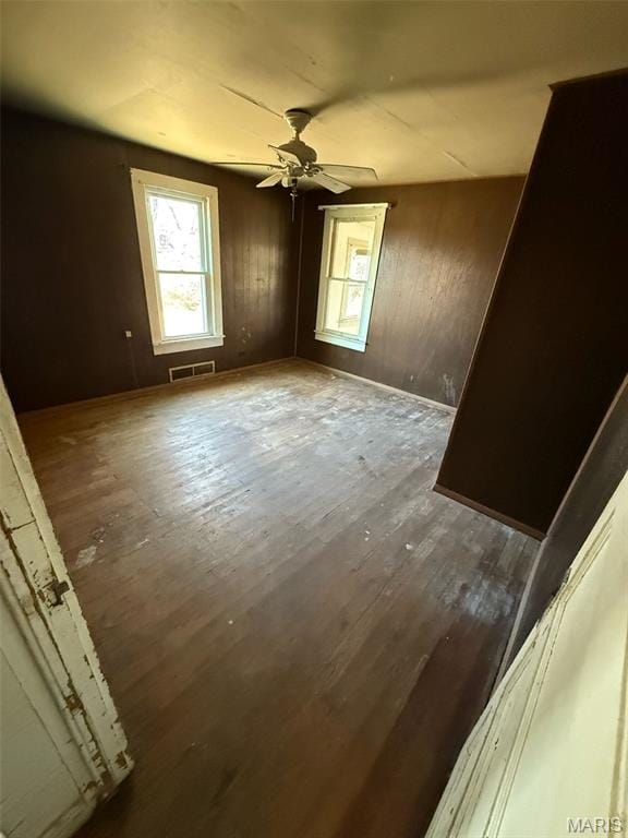 6966 Front St, Barnhart, MO 63012 - unfurnished room with hardwood / wood-style floors and a ceiling fan