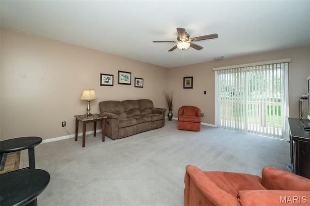 846 Sugar Valley Ct Unit 4, Saint Peters, MO 63376 - carpeted living area featuring a ceiling fan and baseboards