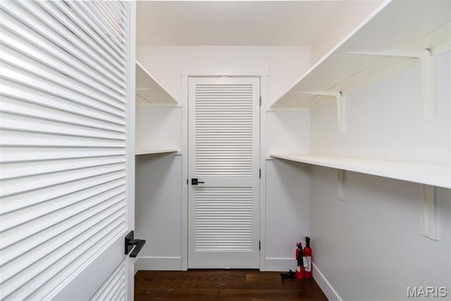 122 N Central Ave Unit A, Saint Louis, MO 63105 - spacious closet featuring dark wood-style flooring