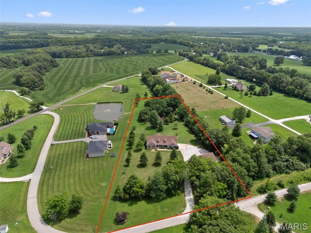 220 Cuivre Point Ln, Moscow Mills, MO 63362 - view of rural area featuring property parcel outlined