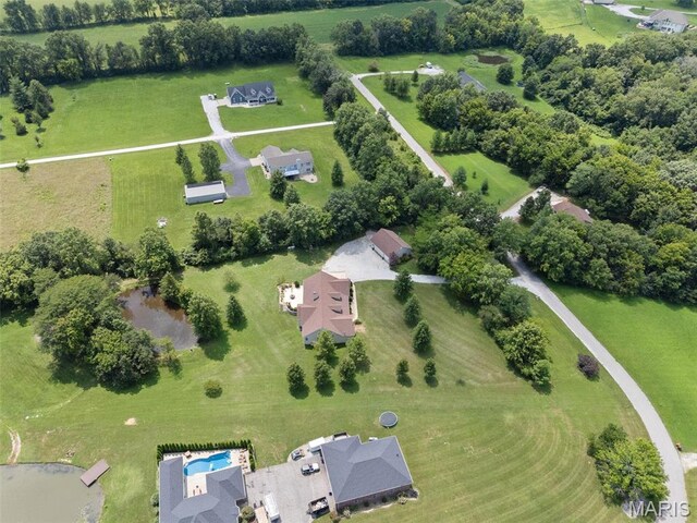 220 Cuivre Point Ln, Moscow Mills, MO 63362 - aerial overview of property's location with rural landscape