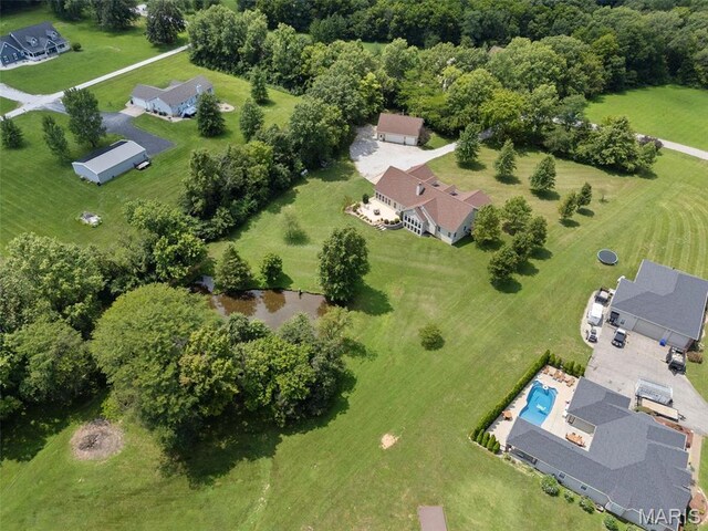 220 Cuivre Point Ln, Moscow Mills, MO 63362 - aerial view of property's location featuring a pool