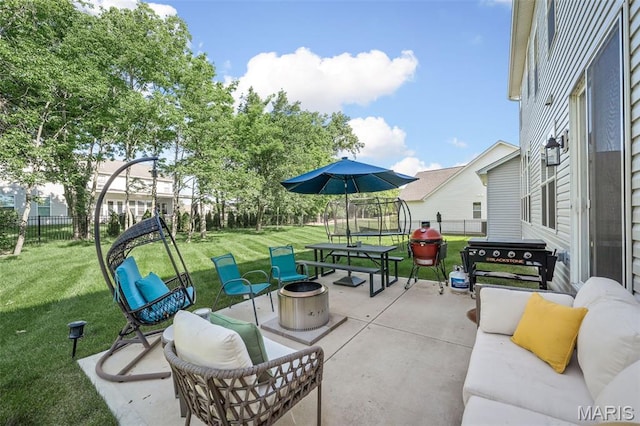 207 Castle Stuart Ct, Dardenne Prairie, MO 63368 - view of patio with a fire pit