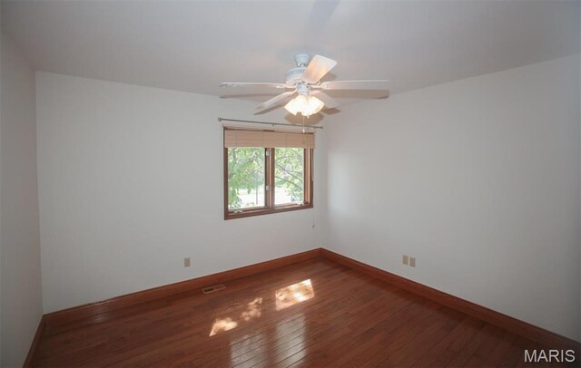 1340 Holgate Dr Unit F2, Ballwin, MO 63021 - empty room featuring wood-type flooring and ceiling fan