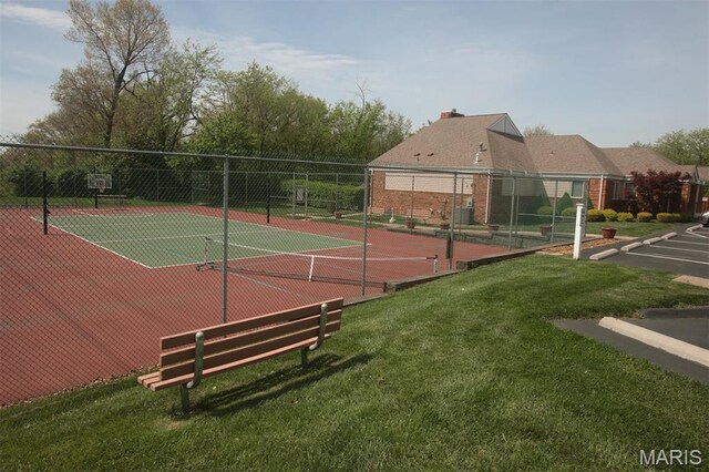 1340 Holgate Dr Unit F2, Ballwin, MO 63021 - view of tennis court with community basketball court
