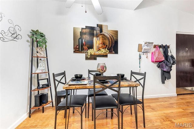 10457 Briarbend Dr Unit 8, Saint Louis, MO 63146 - dining space with wood finished floors, ceiling fan, and baseboards