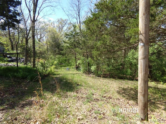 2163 Welch Dr, Hermann, MO 65041 - view of yard with a wooded view