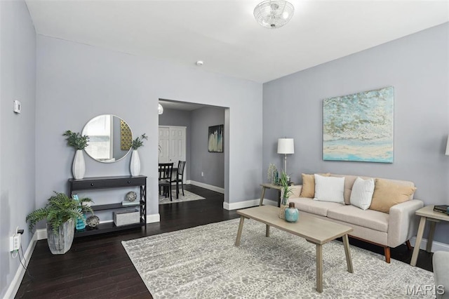 5327 W Ave, Saint Louis, MO 63116 - living room with hardwood / wood-style flooring and baseboards