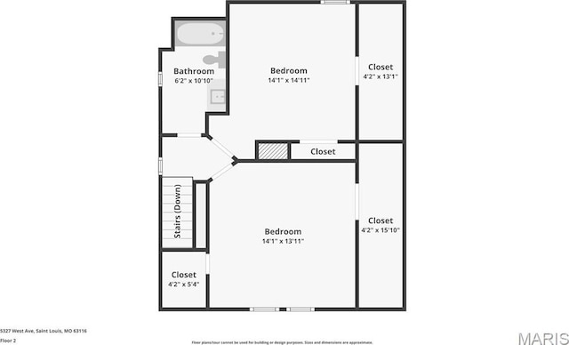 5327 W Ave, Saint Louis, MO 63116 - room layout