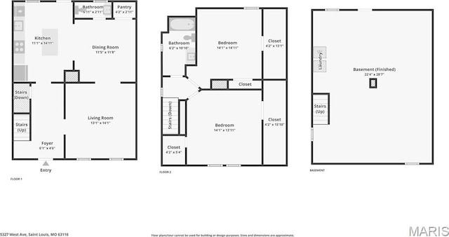 5327 W Ave, Saint Louis, MO 63116 - property floor plan