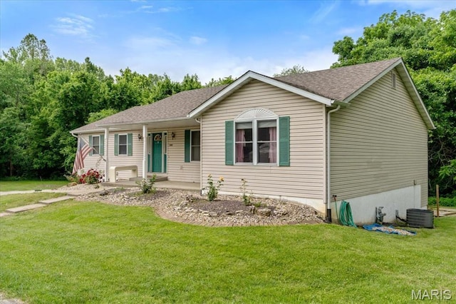 2305 Loretta Ln, Collinsville, IL 62234 - single story home with covered porch, a front lawn, and roof with shingles