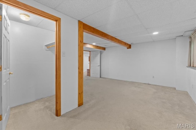2305 Loretta Ln, Collinsville, IL 62234 - finished basement featuring carpet floors, a drop ceiling, and recessed lighting