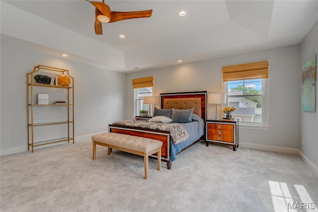 734 Fuhrmann Ter, Glendale, MO 63122 - bedroom with multiple windows, carpet, baseboards, recessed lighting, and ceiling fan