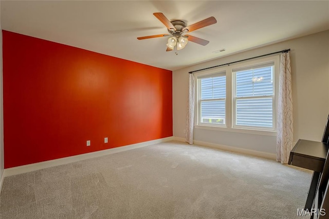 734 Fuhrmann Ter, Glendale, MO 63122 - carpeted spare room with baseboards and ceiling fan