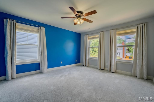 734 Fuhrmann Ter, Glendale, MO 63122 - empty room featuring carpet flooring, baseboards, and a ceiling fan