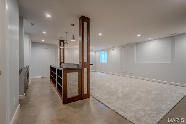 734 Fuhrmann Ter, Glendale, MO 63122 - below grade area with baseboards and recessed lighting