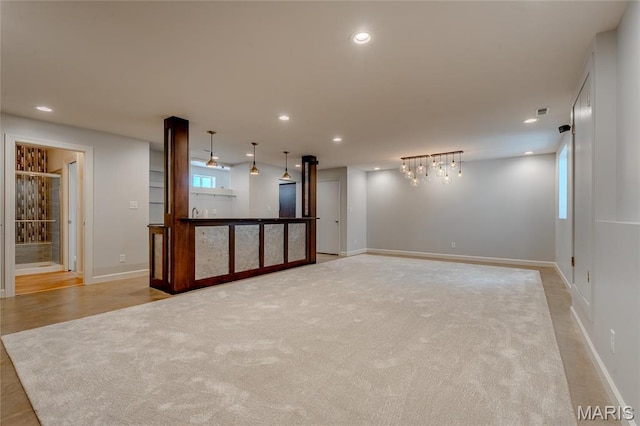 734 Fuhrmann Ter, Glendale, MO 63122 - unfurnished room featuring light carpet, baseboards, and recessed lighting