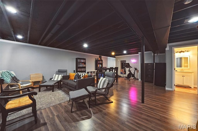 6346 Twin Springs Blvd, Cedar Hill, MO 63016 - living room featuring wood finished floors and baseboards