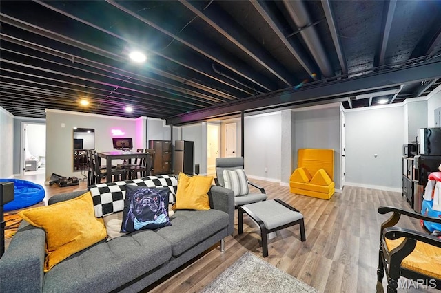 6346 Twin Springs Blvd, Cedar Hill, MO 63016 - living room featuring wood finished floors and baseboards
