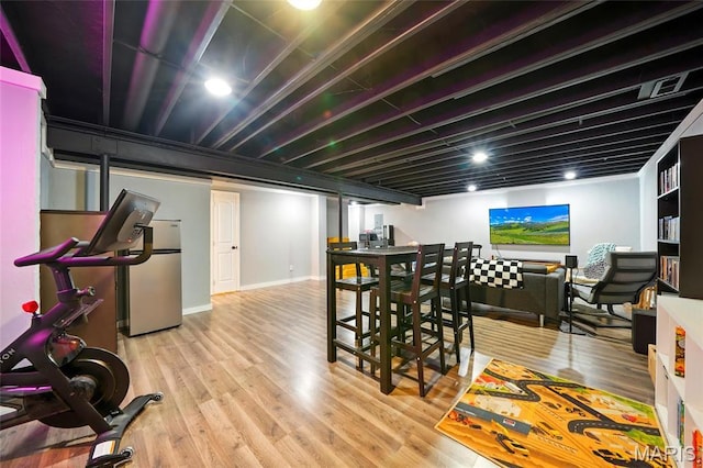 6346 Twin Springs Blvd, Cedar Hill, MO 63016 - workout area with wood finished floors