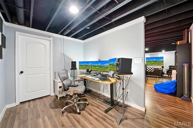 6346 Twin Springs Blvd, Cedar Hill, MO 63016 - home office featuring wood finished floors and baseboards