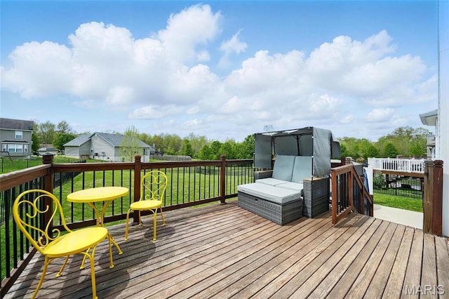 6346 Twin Springs Blvd, Cedar Hill, MO 63016 - wooden terrace with a yard