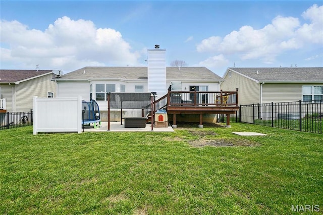 6346 Twin Springs Blvd, Cedar Hill, MO 63016 - back of house with a patio area, a deck, and a chimney