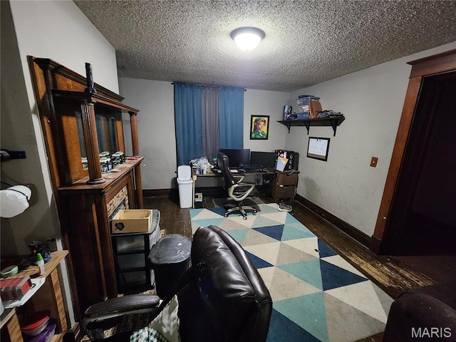 420 E 9th St, Alton, IL 62002 - office featuring a textured ceiling, tile patterned floors, and baseboards