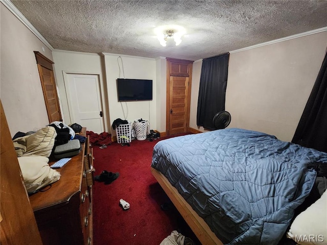 420 E 9th St, Alton, IL 62002 - carpeted bedroom featuring a textured ceiling and ornamental molding